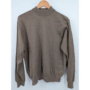 Vintage Giasone 100% Merino Wool Mock Neck Sweater Men’s M Brown Made in Italy